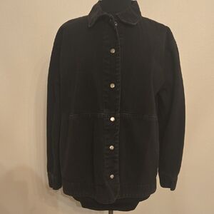 LACAUSA Black Denim Oversized Jacket